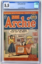 ARCHIE COMICS #52 ◉ CGC 5.5 * 1951 BETTY & VERONICA FEUD 🔥 PERFECT FORM  👀 picture