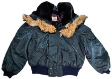 Avirex Vintage Flight Jacket Mens Size XL Parka Coat Series N-2B Faux Fur Hood picture