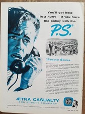 1955 Aetna casualty Surety personal service insurance policy telephone call AD picture