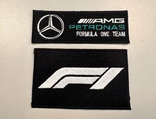 Ultimate Patch 2 Pack Formula One F1 Racing Iron on Patches Black Mercedes 3.5” picture