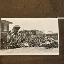 RPPC,Southern Pacific Lines Railroad workers,ca1920s,locomotive #1,Western U.S. picture