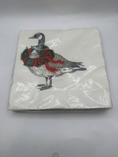 Vintage Gordon Fraser Gallery Christmas Goose Dinner Napkins 16 Ct 17x17 NOS picture