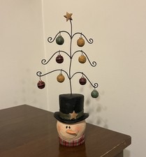 VHTF RARE Blossom Bucket Snowman 9.5” Christmas TREE Ornaments Suzi Skoglund picture