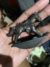Lot of 2 brass & Vintage 1976 Durham Industries Diecast  Miniature RockingHorse picture