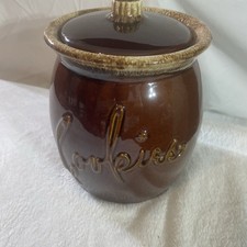 Hull Oven Proof USA Pottery Brown Drip Cookie Jar With Lid Vintage picture