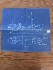 Vintage Original Blueprint Plans – 80 Foot Diesel Dragger – Eldredge-McInnis... picture