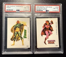 1980 Marvel Terrabusi PSA 8 Scarlet Witch & Vision stickers #250/259 RARE picture