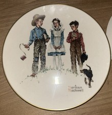 Vintage 1975 Gorham Norman Rockwell Plate- Young Man’s Fancy The 4 Seasons 1954 picture