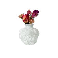 Vintage Imperial Milk Glass Vase with Roses in 3D Relief picture