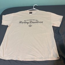 Vintage Harley Davidson Shirt XL Cream Tilley Statesville NC Y2K Graphic Tee picture