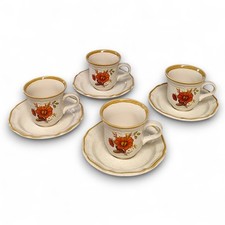 1970s 8pc Service for 4 Mikasa Garden Club Harvest Bouquet Flat Cup/Saucer Set picture