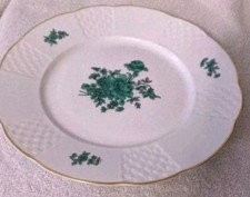 Vista Allegre Made In Portugal Green Rose Salad Plate Flowers Basket Weave picture