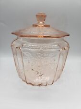Anchor Hocking Mayfair Open Rose Pink Cookie/biscuit Jar Depression Glass picture