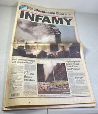 THE WASHINGTON Times Newspaper September 12, 2001 9/11 New York Trade Center picture