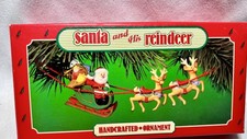 Hallmark 1986 Keepsake Christmas Ornament SANTA AND HIS REINDEER New Sealed picture