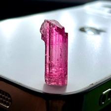 Natural Vivid Pink Tourmaline Rough Crystal 10 Ct Pencil Specimen | Rubellite picture
