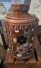 Vintage McCoy 254 Flower Cookie Jar Mod MCM Thumb Print Canister Retro picture