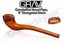 GRAV® Gandalfini Hand Pipe, 6” Elongated Stem,  $30+, Color AMBER picture