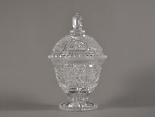 Antique Original Vintage Brilliant Crystal Cut Glass Candy Dish Bowl Lidded Jar picture