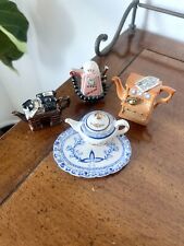 Lot of 4 Vintage Paul Cardew Royal Doulton Miniature Teapots picture