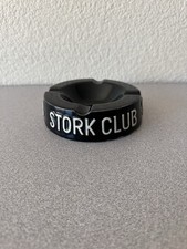 Vintage Stork Club New York Ceramic Ashtray 1940-50s Black White #55-12 picture