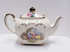Antique Sadler Teapot Dating Lady Gentleman Ivory Gold Beautiful 2544 BA England picture