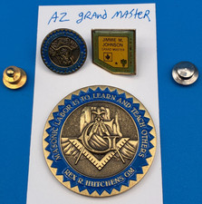 Arizona Grand Master Masonic Challenge Coin and Lapel Pin Freemasonry 125th Year picture