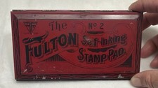The Fulton No.2 Self Inking Stamp Ink Pad Advertising Tin Only picture
