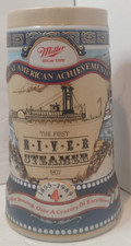 Vintage Miller High Life Great American Achievements Stein First River Steamer picture