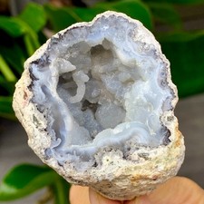 216G Natural agate geode quartz crystal rough sample spiritual energy repairA416 picture