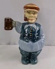 Vtg Man w/ Mug Pipe Scotsman Decanter Ceramic Bottle Bar Ware Man Cave MCM Japan picture
