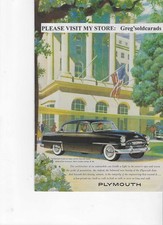 Original 1953 Plymouth Sedan  vintage print ad, advertising picture