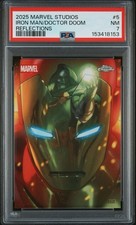 Topps 2025 Marvel Studios Chrome Reflections Iron Man/Doctor Doom PSA 7 picture