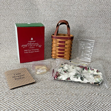 Longaberger 2008 Little Shopper Tree Trimming Basket Liner Protector Tie On picture