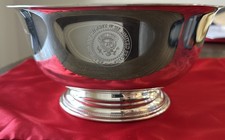Rare Salisbury Pewter Revere Bowl w/ Presidential Seal & Trump Signature New picture
