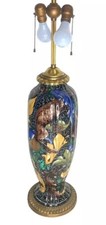 SIGNED Molaroni Pesaro Antique Neoclassical Vase Table Lamp Italy Majolica Rare picture