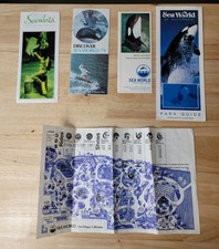 Vintage 1970s-1990s SEA WORLD BROCHURES & MAP Lot of 5 California-Ohio picture