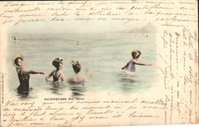 Ladies Bathing in the Sea, Early Vintage Postcard,  picture
