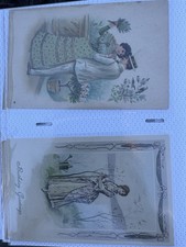 14 Antique Postcards 1900s Language of Flowers Edwardian Ladies Poetry Lot picture