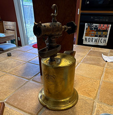 Antique Clayton & Lambert Brass Blow Torch Detroit MI Pat. 1921 Vintage Tool picture