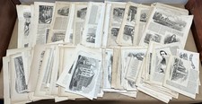 1850s-1870s Paper Scraps Clippings Ephemera - Lots of Engravings Woodcut Prints picture