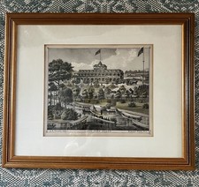 Historical Engraved Print Asbury Park 1878 The Lake House NJ Coastal Atlas picture