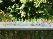 VINTAGE PROMO GLASSES - 50S - 60S SPACE AND ARMY - NINE TOTAL picture
