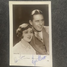 Vintage Lya Mara Et Ben Lyon Autograph Signature Cinema Postcard picture