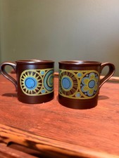 Vintage 1970s Kiln Craft Hermes Coffee Mugs picture