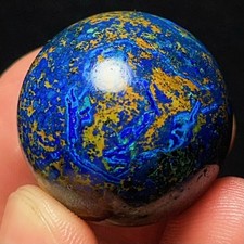 RARE 35G Natural Malachite Turquoise Blue Copper Ore Symbiotic Ball 8569 picture