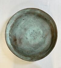 Antique solid copper patinated round tray - 17.5” D picture