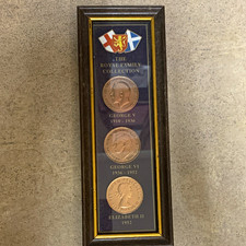 Royal Family Collection Framed Coin Set UK Coronation 1952 Elizabeth II V/VI picture