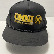 Vtg Omni Grade Crossing Systems Snapback Rope Hat Railroad Railway NEEDS CLEANED picture