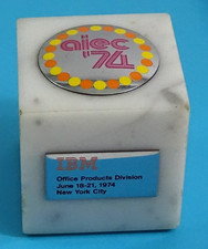 Vintage 1974 IBM AIEC '74 Office Products Division Paper Weight Award #892 picture